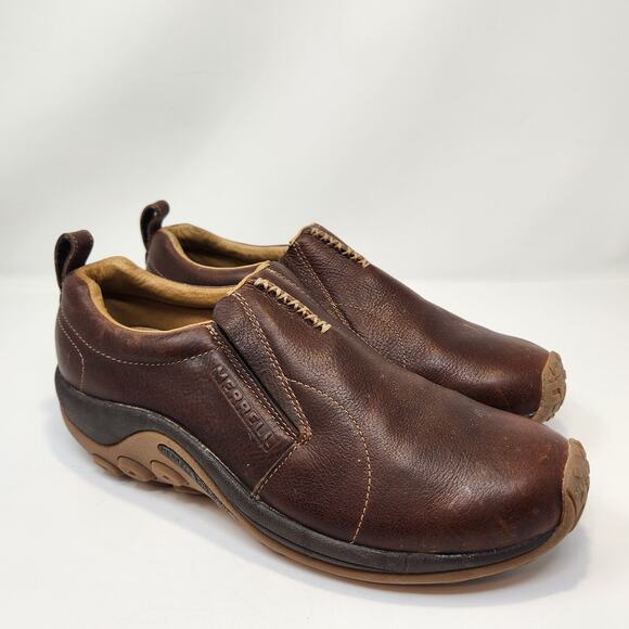 Merrell Jungle Moc Leather 2 Slip On Comfort Shoes Men Size 10 Casual Cushioned - Picture 1 of 10